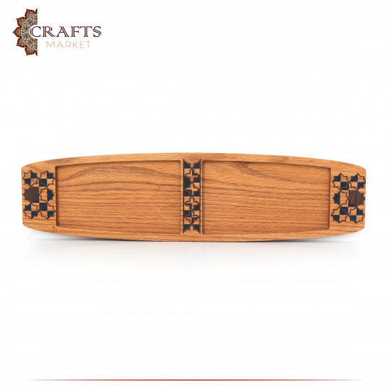 Handmade Brown Serving Plate with a Andalus design