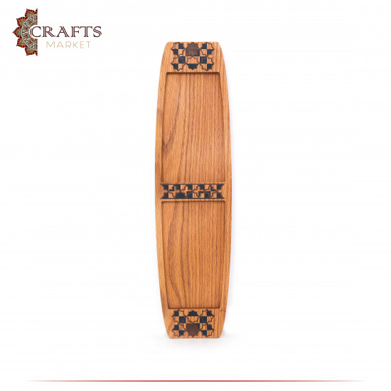 Handmade Brown Serving Plate with a Andalus design
