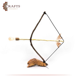 Handmade Duo-Color Woods Table Lamp with an Arc Design, For Home Décor