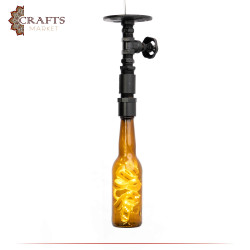 Handmade Duo-Color Glass Pendant Lamp with a Bottle Design Design, For Home Décor 