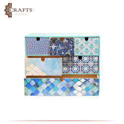 Handmade Multi-Color Wooden Drawers Box with a Delicate Design