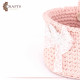 Handmade Pink Kilim Cotton Yarn Crochet Basket with a Modern Design Handmade Pink Kilim Cotton Yarn Crochet Basket with a Modern Design