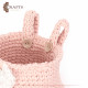 Handmade Pink Kilim Cotton Yarn Crochet Basket with a Modern Design Handmade Pink Kilim Cotton Yarn Crochet Basket with a Modern Design