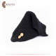 Hand-knitted Black Wool Closed Winter Scarf with Delicate Design Hand-knitted Black Wool Closed Winter Scarf with Delicate Design