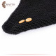 Hand-knitted Black Wool Closed Winter Scarf with Delicate Design Hand-knitted Black Wool Closed Winter Scarf with Delicate Design