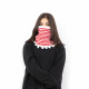 Hand-knitted Duo-Color Wool Closed Winter Scarf with a Jordanian Shemagh Design Hand-knitted Duo-Color Wool Closed Winter Scarf with a Jordanian Shemagh Design