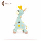 Hand-knitted Green Velvet Stuffed Doll in the shape of a (Shams The Giraffe)