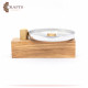 Handmade Olive Wood and Aluminum Cigar Tray with a modern design