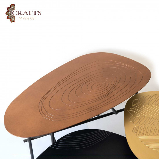 Handmade Multi-Color Metal Table Set, 3PCs