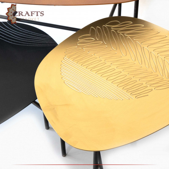 Handmade Multi-Color Metal Table Set, 3PCs