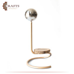 Handcrafted Aluminum & Wood Helmet Stand with a Luxurious Design