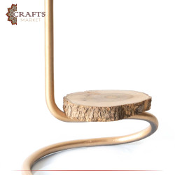 Handcrafted Aluminum & Wood Helmet Stand with a Luxurious Design