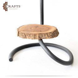 Handcrafted Aluminum & Wood Helmet Stand with a Luxurious Design