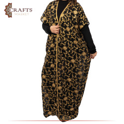 Hand-embroidered Duo-Color Georgette Women's Abaya in Indian Design
