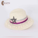 Handmade Straw Woman's Hat with a Starfish Design in White Color Handmade Straw Woman's Hat with a Starfish Design in White Color
