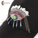 Handmade Black Fabric Woman's Cap with an Eye Design