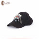 Handmade Black Fabric Woman's Cap with an Eye Design