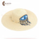 Handmade Beige straw hat with eye and fringe design Handmade Beige straw hat with eye and fringe design