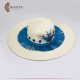 Handmade Beige straw hat with butterfly design Handmade Beige straw hat with butterfly design