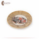 Hand-decorated Glass Dish, Table Decor with decoupage Art in a Car design Hand-decorated Glass Dish, Table Decor with decoupage Art in a Car design