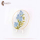Hand-decorated Glass Dish, Table Decor with decoupage Art in a Blue Roses design Hand-decorated Glass Dish, Table Decor with decoupage Art in a Blue Roses design