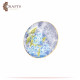 Hand-decorated Glass Dish, Table Decor with decoupage Art in a Blue Roses design Hand-decorated Glass Dish, Table Decor with decoupage Art in a Blue Roses design