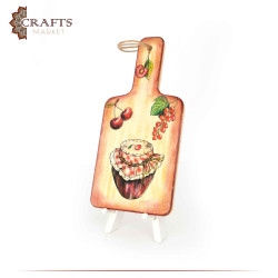 Wooden kitchen wall hanging decorated with decoupage art, Cherry design