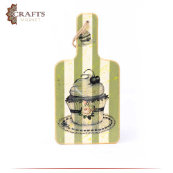 Wooden kitchen wall hanging decorated with decoupage art, Cupcake design