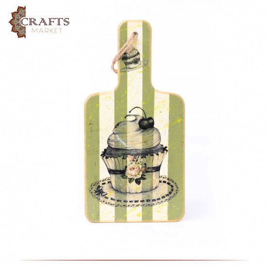 Wooden kitchen wall hanging decorated with decoupage art, Cupcake design Wooden kitchen wall hanging decorated with decoupage art, Cupcake design