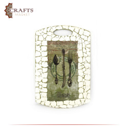 Wooden kitchen wall hanging decorated with decoupage art, Cutting Board design