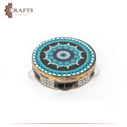 Wood & Genuine leather Larg Tambourine Home Decor with a Mandala design