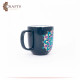Hand-Decorated Navy & Dark Turquoise Porcelain Mug with Mandala Design Hand-Decorated Navy & Dark Turquoise Porcelain Mug with Mandala Design