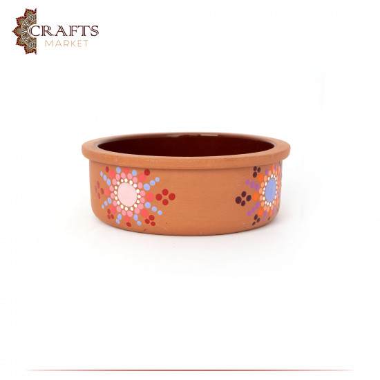 Hand-decorated Large Pottery Dish with a Mandala design. Hand-decorated Large Pottery Dish with a Mandala design.