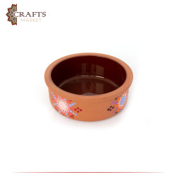 Hand-decorated Large Pottery Dish with a Mandala design.