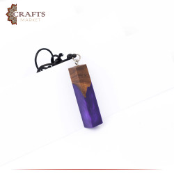 Handmade Duo-Color Epoxy & Natural Olive Wood Pendant