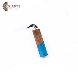 Handmade Duo-Color Epoxy & Natural Olive Wood Pendant