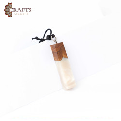 Handmade Duo-Color Epoxy & Natural Olive Wood Pendant