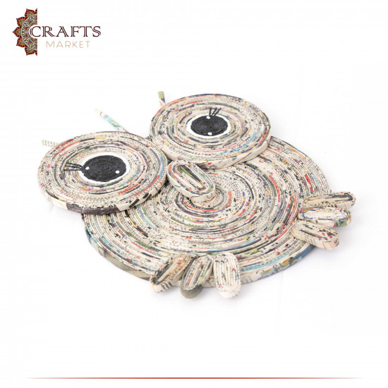 Handmade Home Decor with Recycled Art in an Owl Design Handmade Home Decor with Recycled Art in an Owl Design