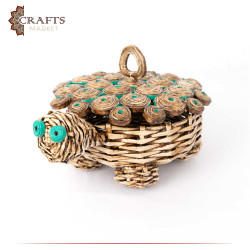 Handmade Serving Plate with lid Recycling Art in Turtle Design