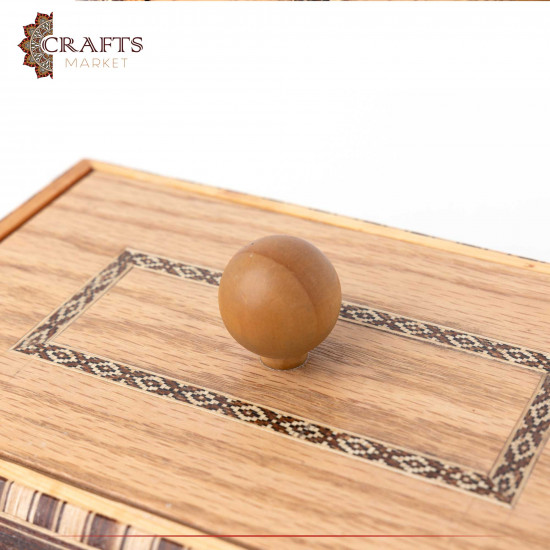 Handmade Wooden Serving Box with Lid in an Andalusian Design