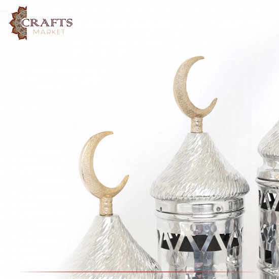 Handmade Aluminum Home Decor Set, Minaret Design, 3 PCs Handmade Aluminum Home Decor Set, Minaret Design, 3 PCs