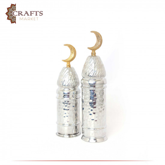 Handmade Aluminum Desk Decor Set, Minaret Design, 2 PCs Handmade Aluminum Desk Decor Set, Minaret Design, 2 PCs