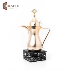 Handmade copper Arabic coffee Dallah with a Heater base