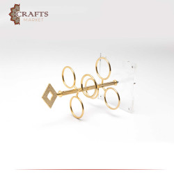 Handmade copper  Arabic Coffee Cup Holder with Rhombus Design