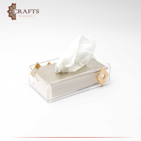 Handmade Acrylic & Aluminum Tissue Holder with Rhombus design Handmade Acrylic & Aluminum Tissue Holder with Rhombus design