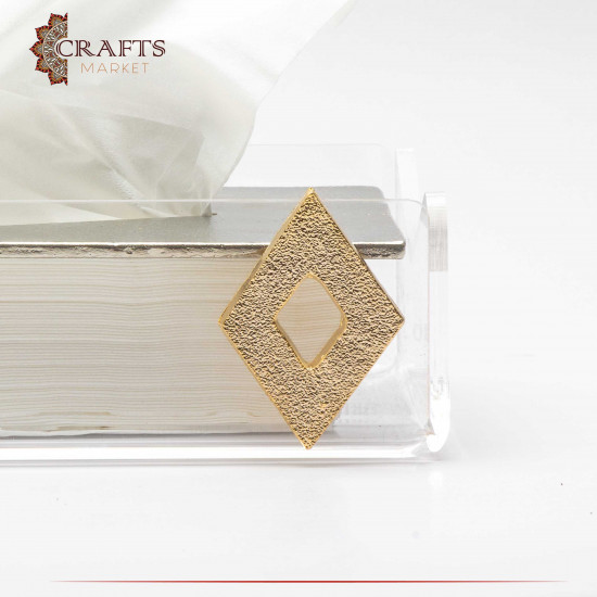 Handmade Acrylic & Aluminum Tissue Holder with Rhombus design Handmade Acrylic & Aluminum Tissue Holder with Rhombus design