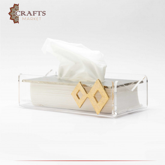 Handmade Acrylic & Aluminum Tissue Holder with Rhombus design Handmade Acrylic & Aluminum Tissue Holder with Rhombus design