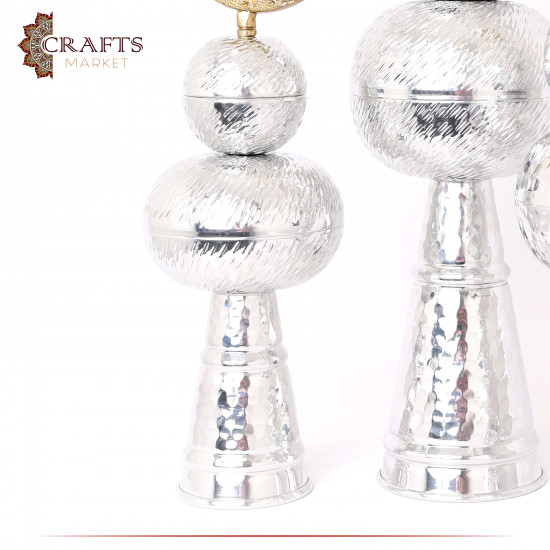 Handmade Aluminum Home Decor Set, Circular Minarets Design, 3 PCs