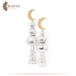 Handmade Aluminum Home Decor Set, Circular Minarets Design, 2 PCs
