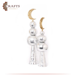 Handmade Aluminum Home Decor Set, Circular Minarets Design, 2 PCs